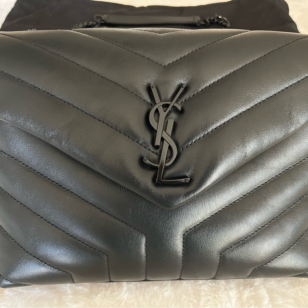 YSL Small LouLou Black Leather Bag Authentic